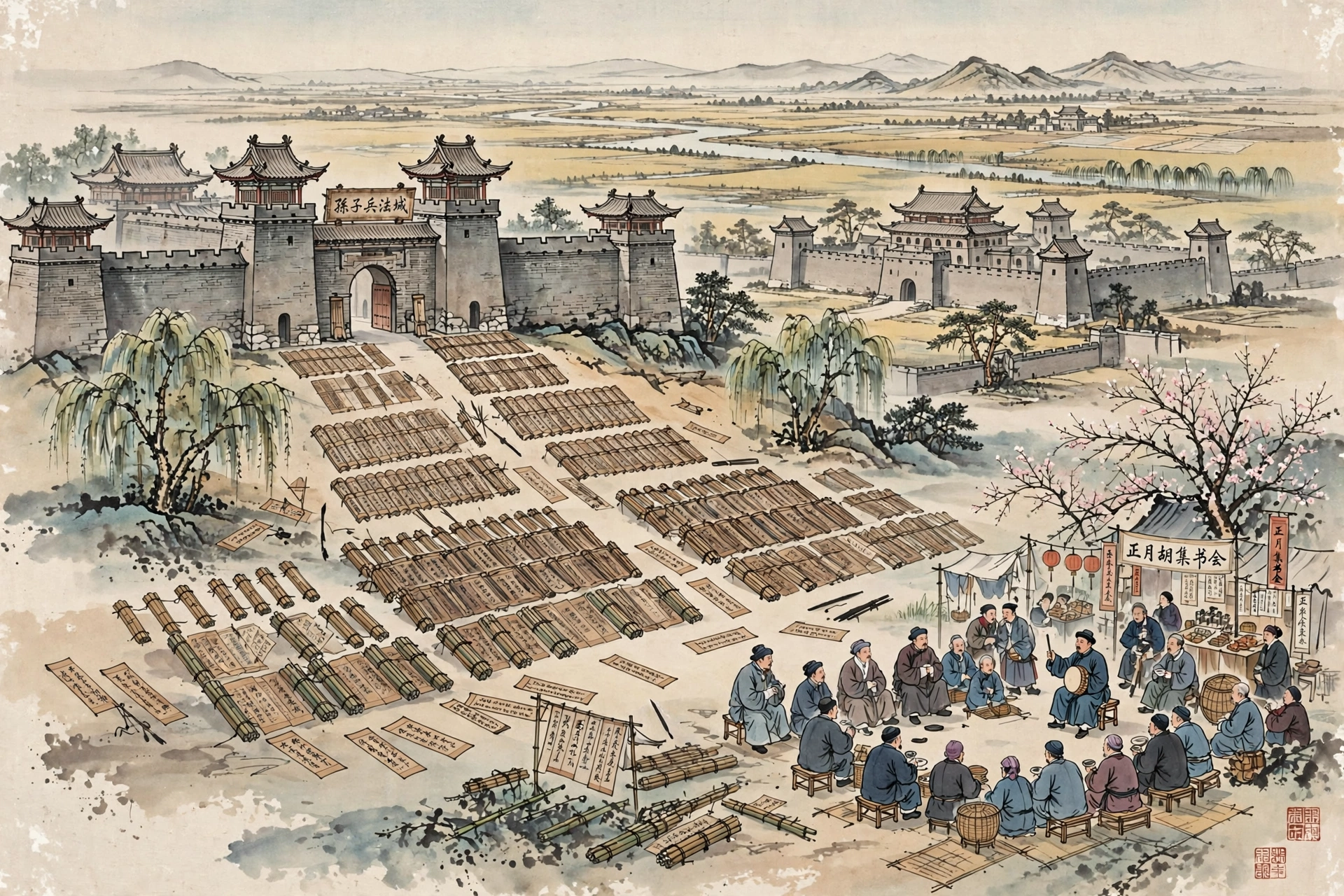 滨州孙子兵法城插画