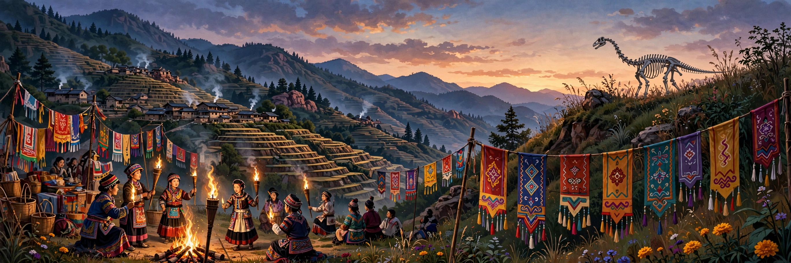 楚雄禄丰恐龙谷插画