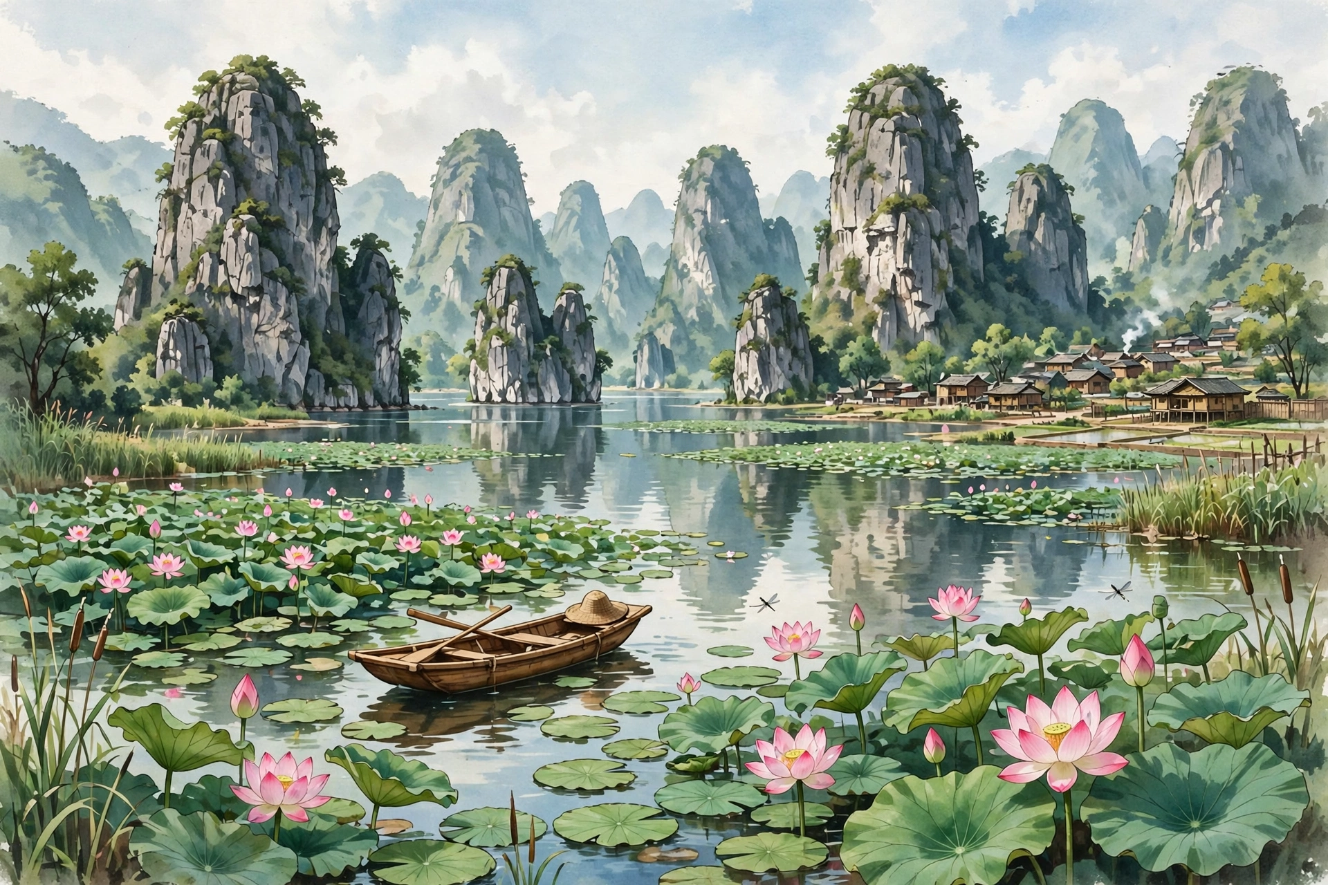文山普者黑插画