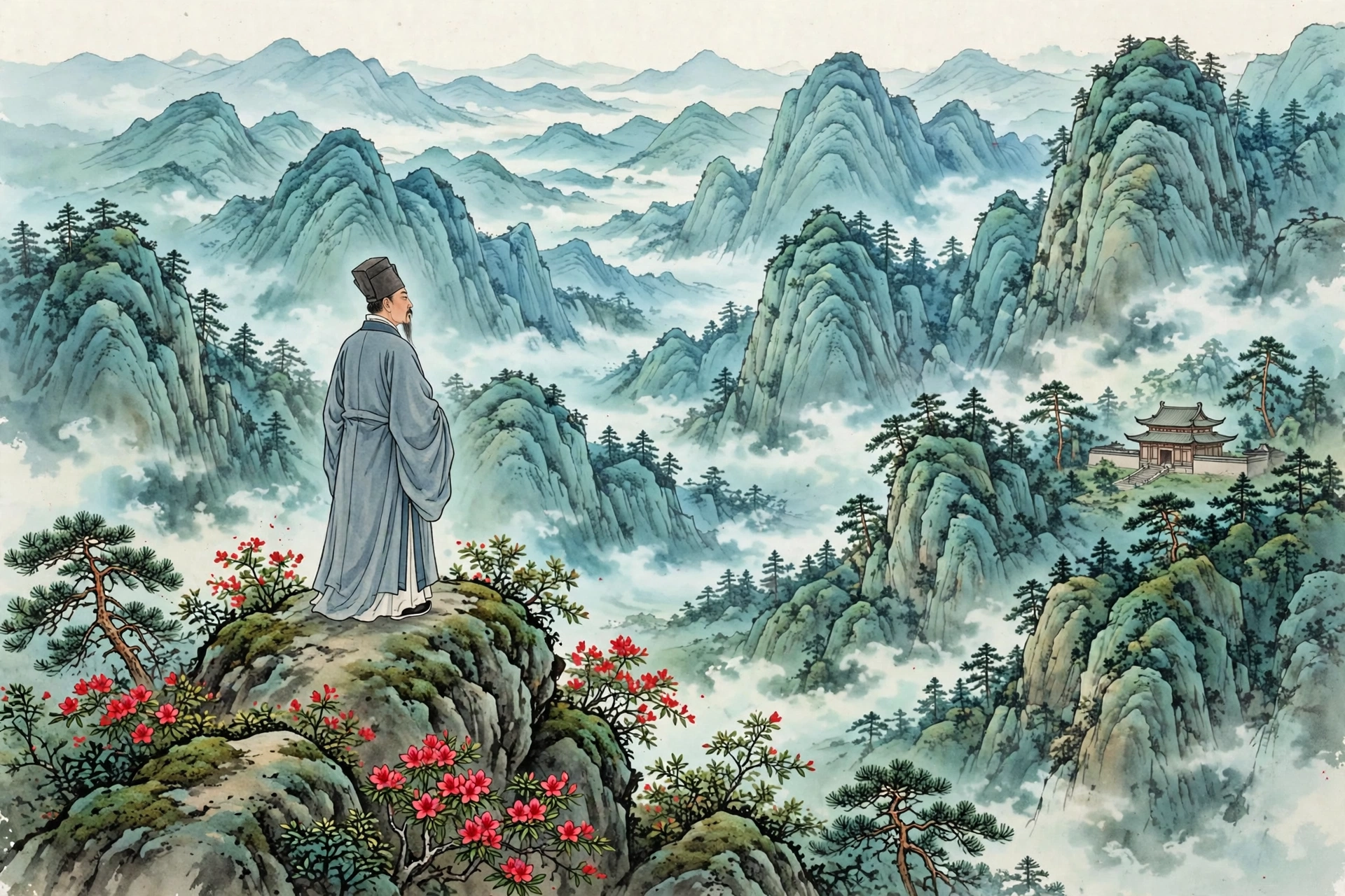 五莲山插画